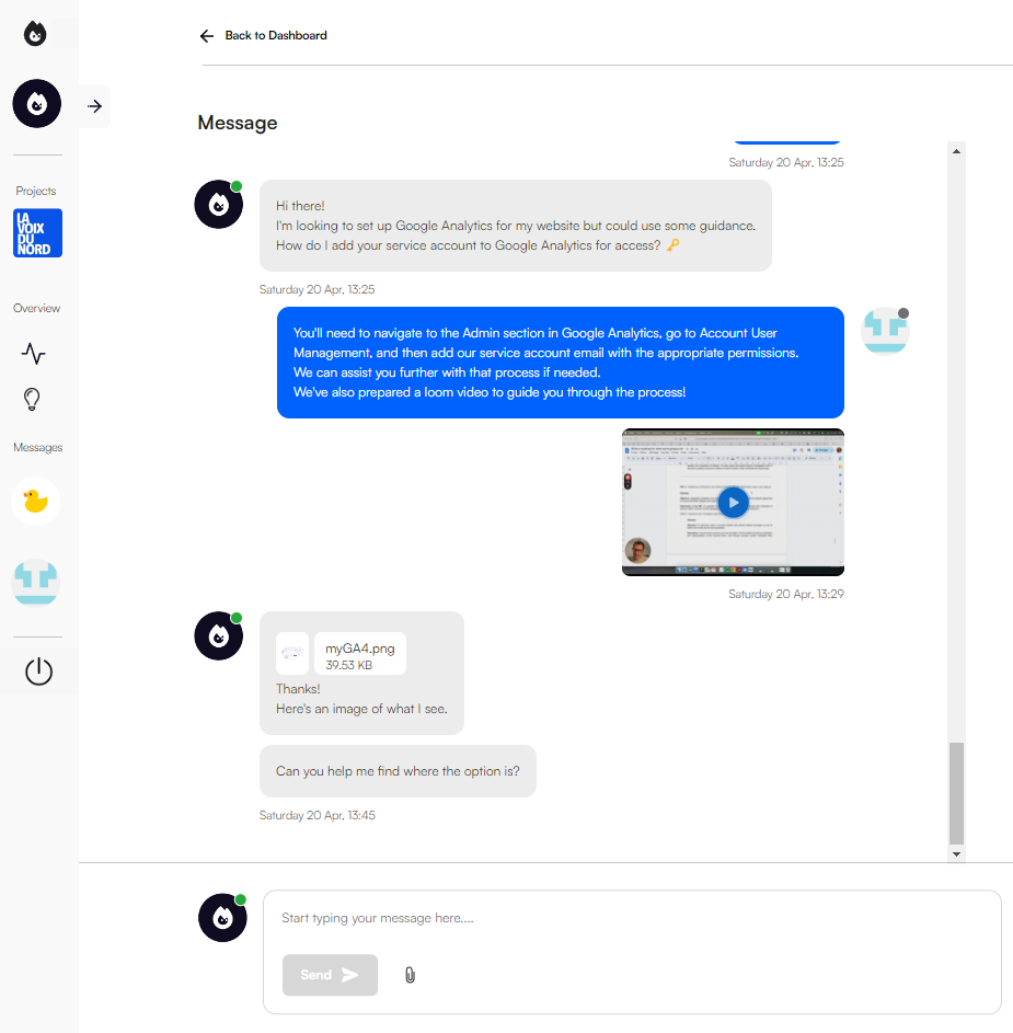 Integrated chat system for Luxifer support